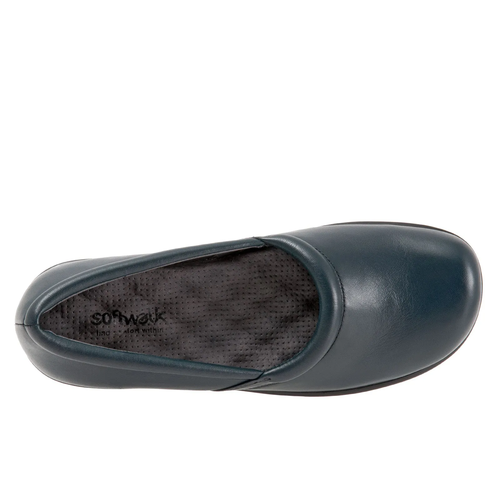 Softwalk Adora S1912-129 Womens Blue Narrow Leather Loafer Flats Shoes