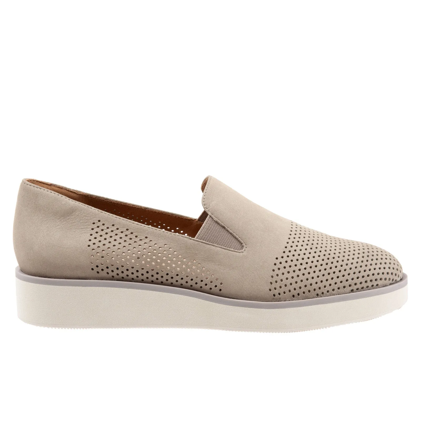 Softwalk Whistle S1810-050 Womens Gray Leather Slip On Loafer Flats Shoes
