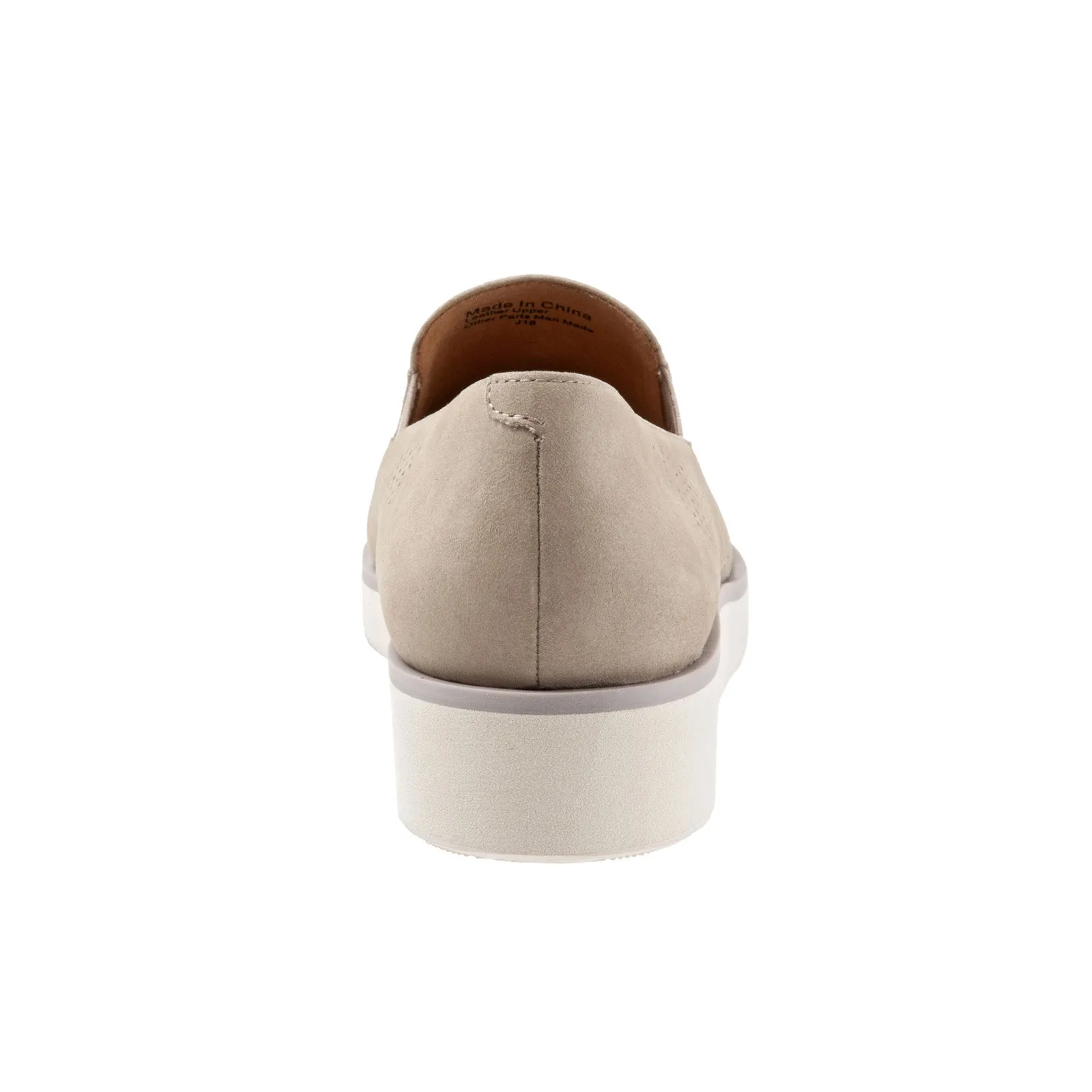 Softwalk Whistle S1810-050 Womens Gray Leather Slip On Loafer Flats Shoes