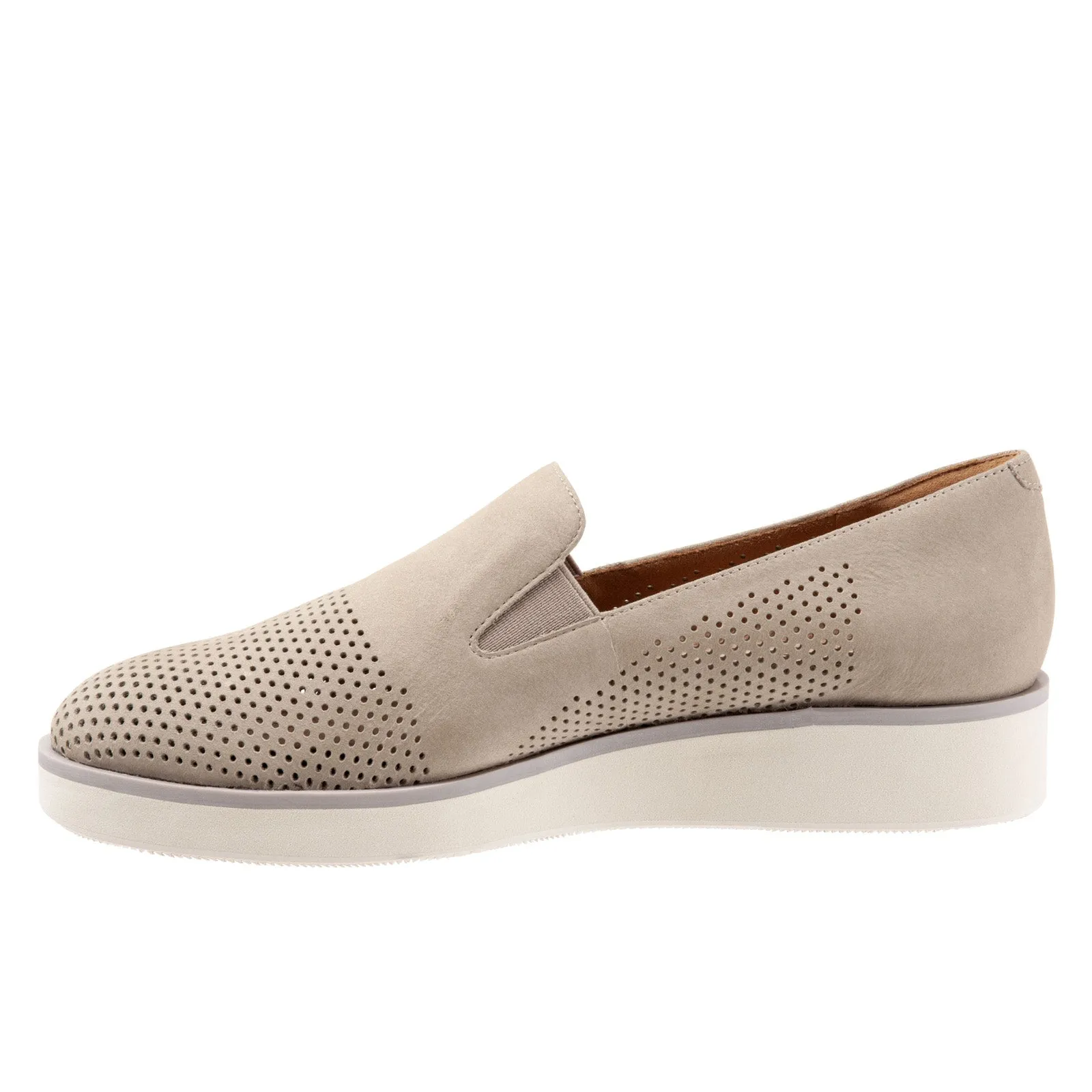 Softwalk Whistle S1810-050 Womens Gray Leather Slip On Loafer Flats Shoes