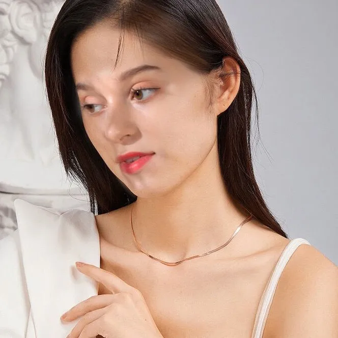 Solid 18K Gold Snake Necklace
