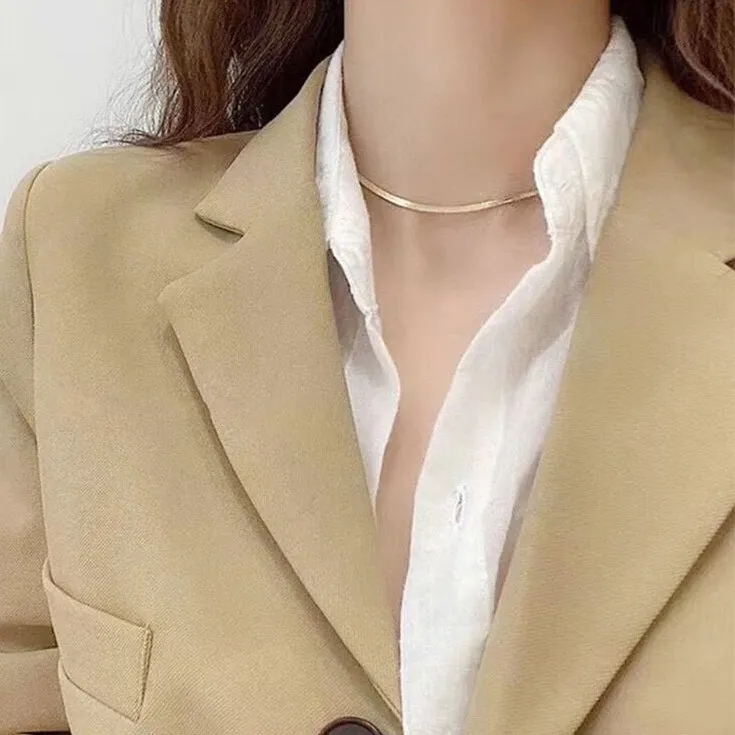 Solid 18K Gold Snake Necklace