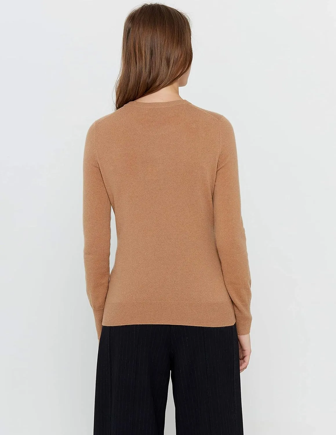 State Cashmere Women’s Essential Crewneck Sweater 100% Pure Cashmere Classic Long Sleeve Pullover