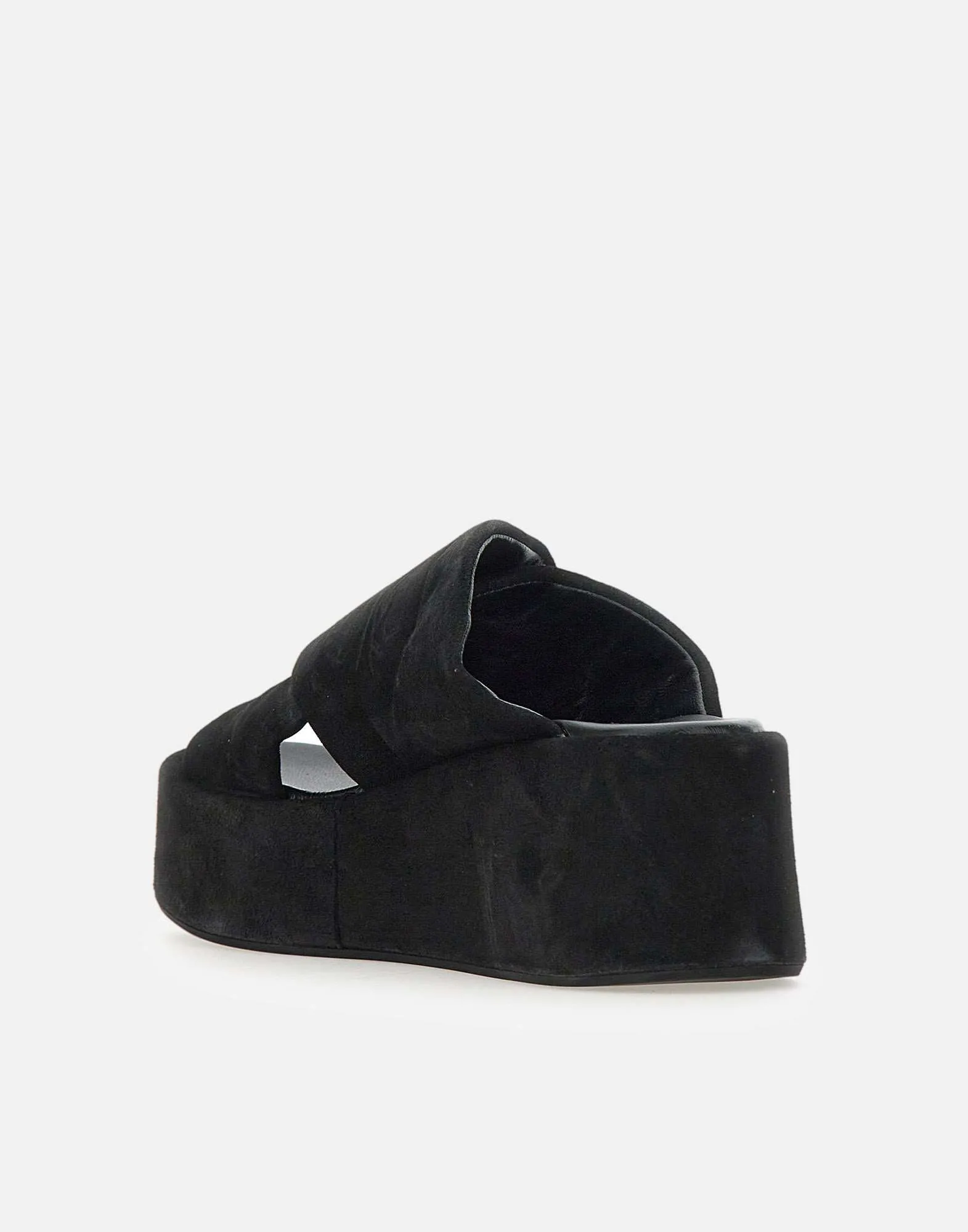 Strategia Velor Black Suede Platform Sandaler