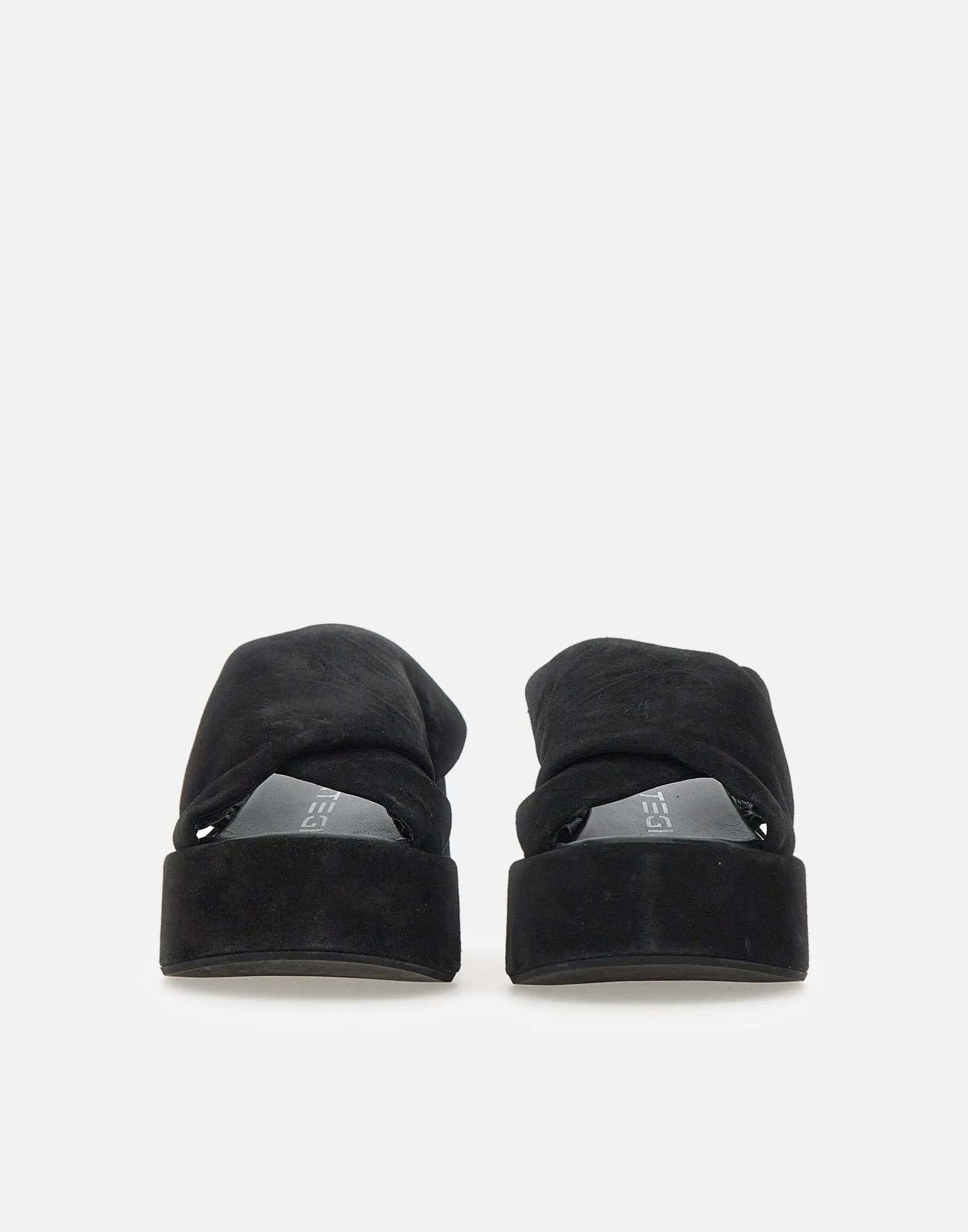 Strategia Velor Black Suede Platform Sandaler