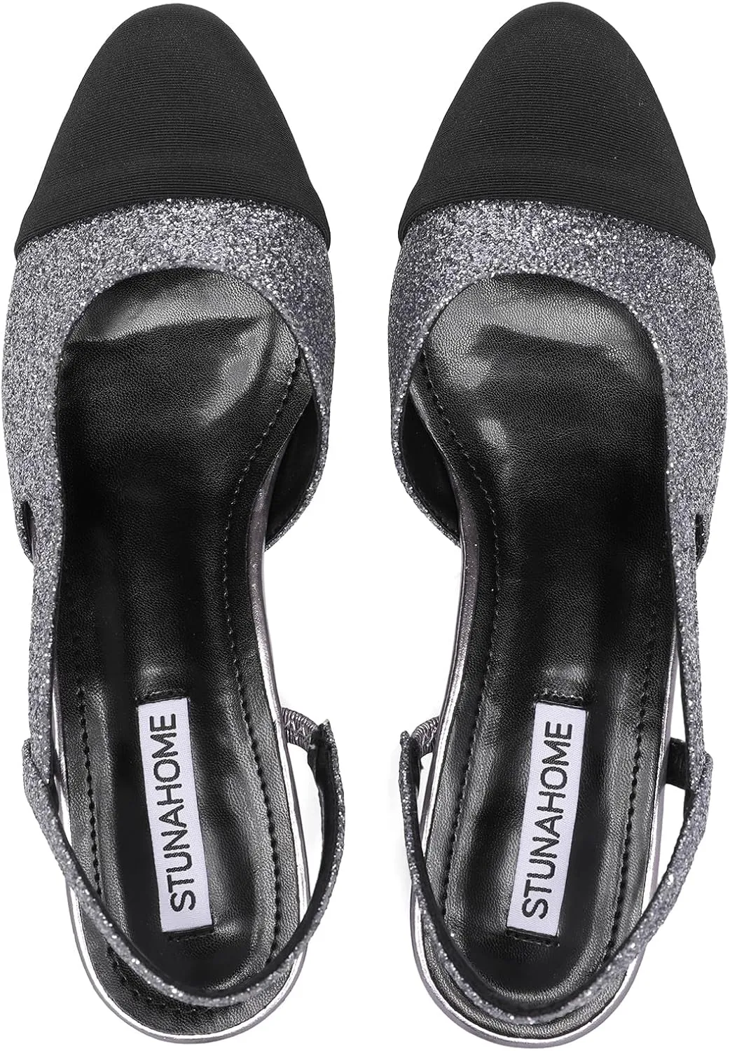 STUNAHOME Womens Slingback Flats Two Tone Closed Round Toe Casual Pumps for Office or Fashion