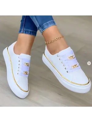 Stylish Round Toe Low-Top Canvas Sneakers for Women with Anti-Slip Sole