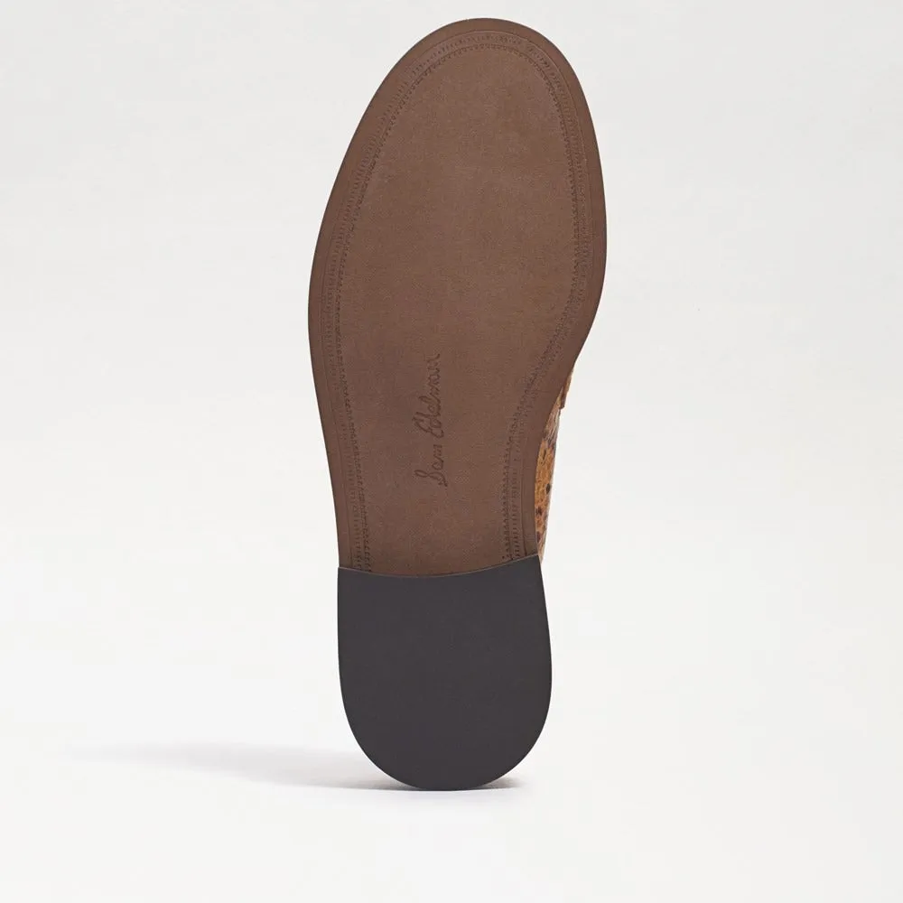 Supportive Edelman Sam Fashion Stacked Toe Loafers Slip On Red/Ivory Caylia Almond Heel Affordable