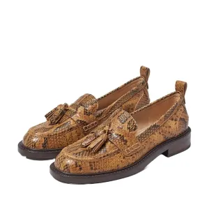 Supportive Edelman Sam Fashion Stacked Toe Loafers Slip On Red/Ivory Caylia Almond Heel Affordable