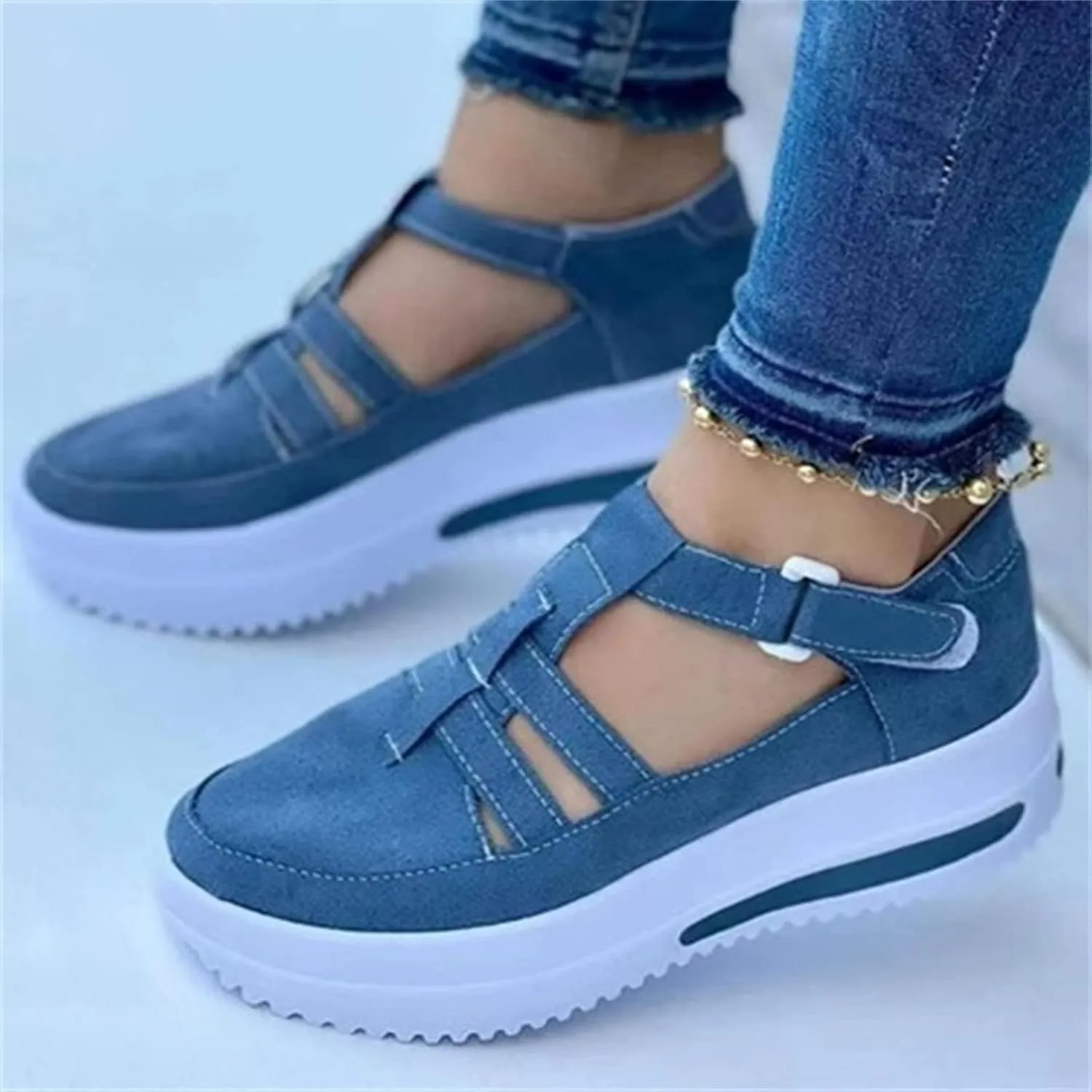 Swezida Shoes, Swezida Women Casual Walking Shoes, Women Casual Walking Shoes Orthopedic Arch Diabetes Support 2023 (Blue,35)