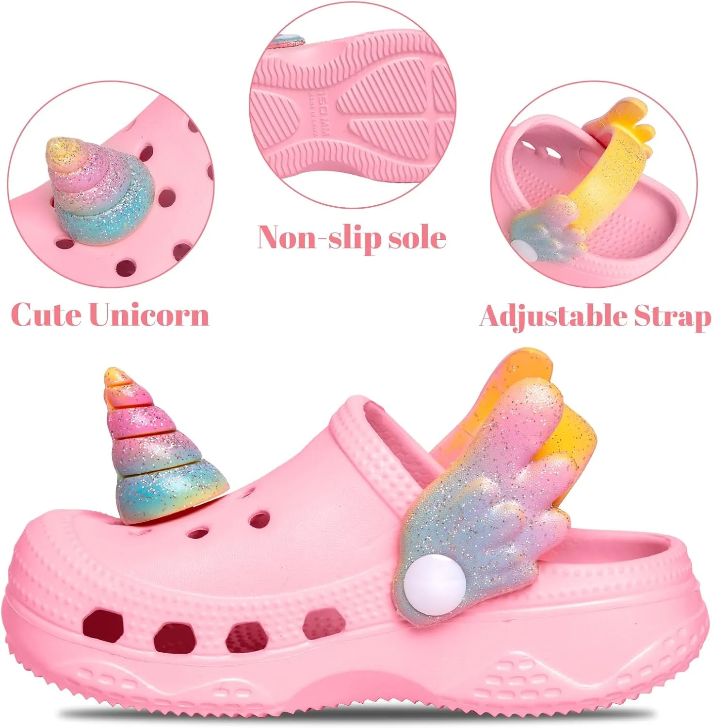 Toddler Little Kids Clogs Slippers Sandals, Non-Slip Girls Boys Clogs Slide Lightweight Garden Shoes Slip-on Beach Pool Shower Slippers
