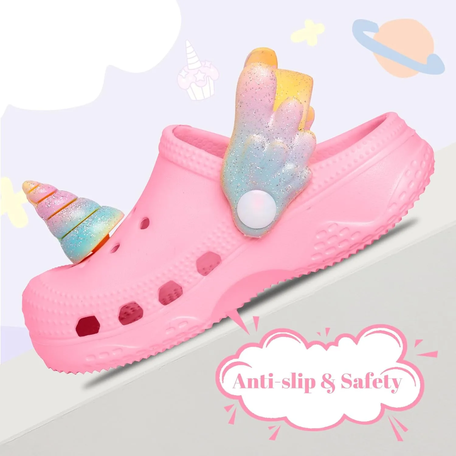 Toddler Little Kids Clogs Slippers Sandals, Non-Slip Girls Boys Clogs Slide Lightweight Garden Shoes Slip-on Beach Pool Shower Slippers