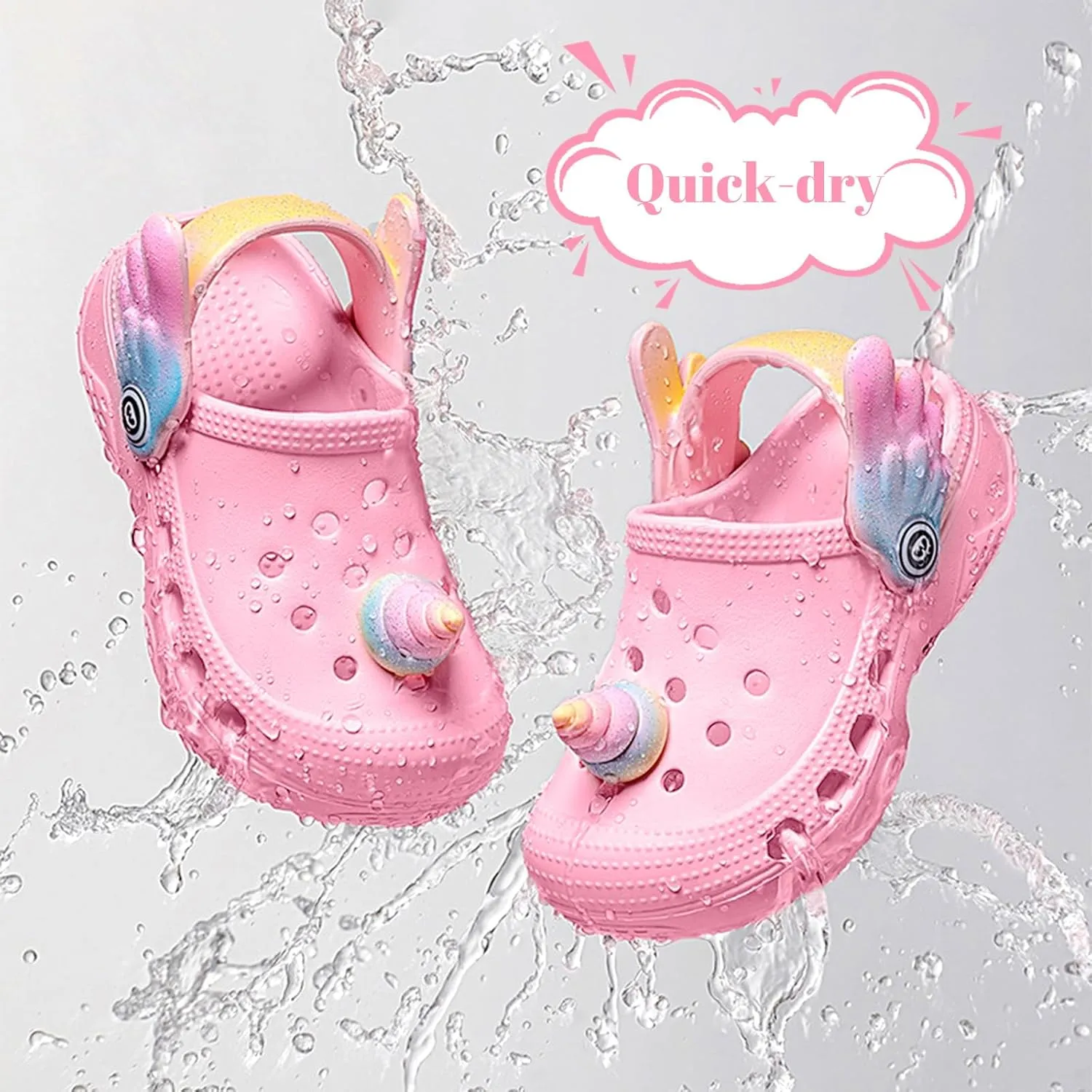 Toddler Little Kids Clogs Slippers Sandals, Non-Slip Girls Boys Clogs Slide Lightweight Garden Shoes Slip-on Beach Pool Shower Slippers