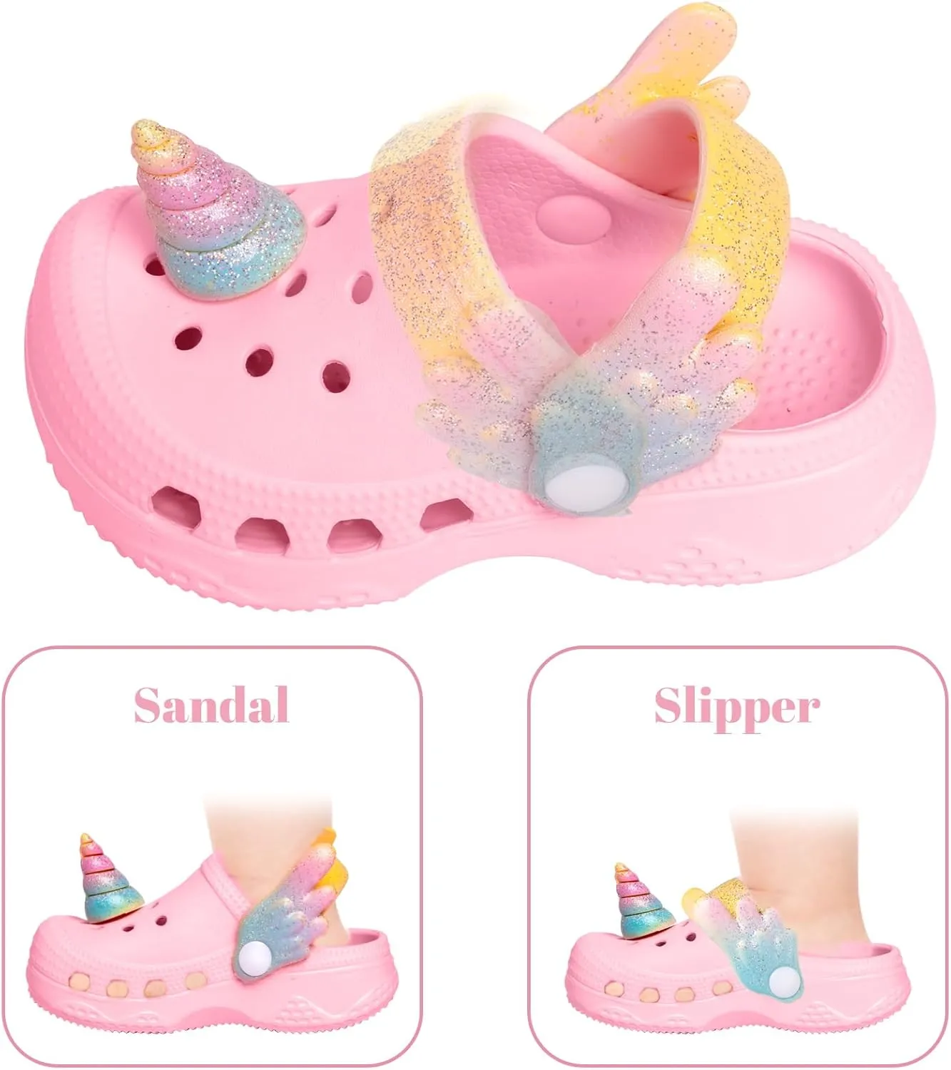 Toddler Little Kids Clogs Slippers Sandals, Non-Slip Girls Boys Clogs Slide Lightweight Garden Shoes Slip-on Beach Pool Shower Slippers