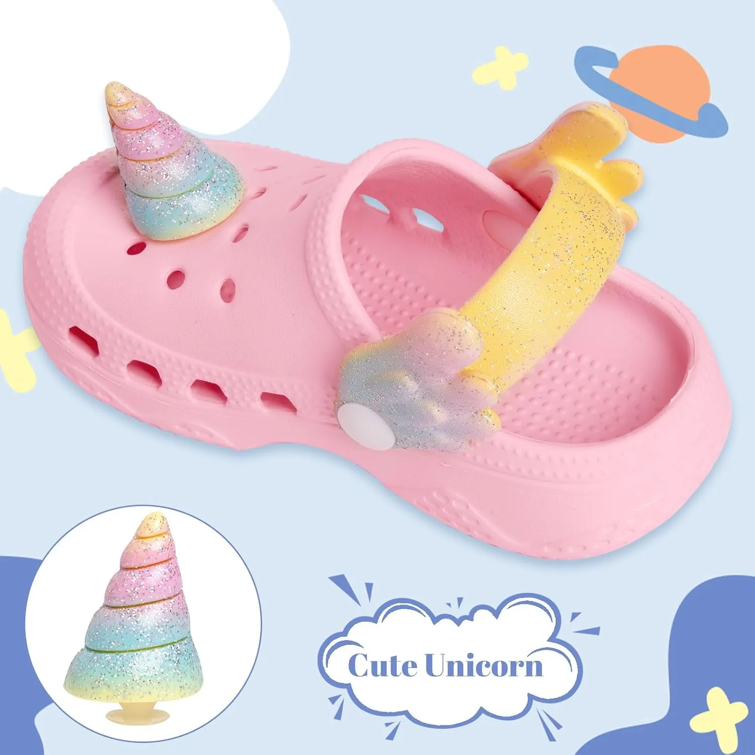 Toddler Little Kids Clogs Slippers Sandals, Non-Slip Girls Boys Clogs Slide Lightweight Garden Shoes Slip-on Beach Pool Shower Slippers
