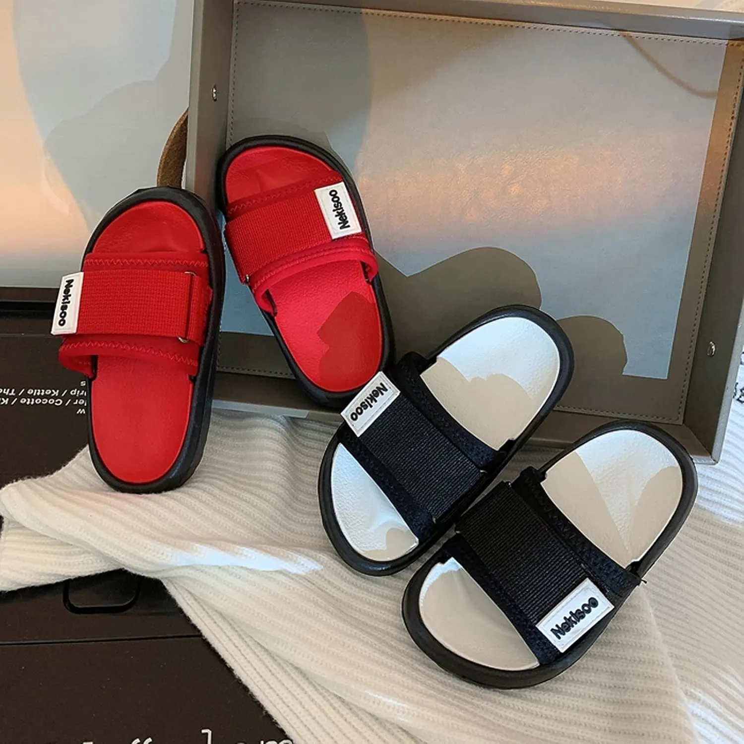 Toddler Little Kids Summer Sandals Non-Slip Boy Girl Slide Lightweight Beach Water Shoes Shower Pool Slippers