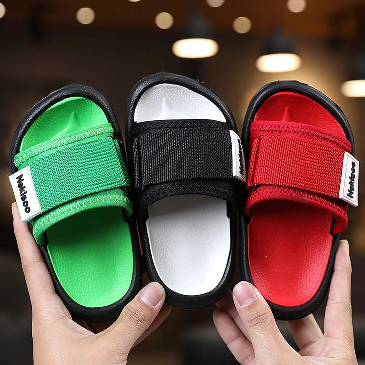 Toddler Little Kids Summer Sandals Non-Slip Boy Girl Slide Lightweight Beach Water Shoes Shower Pool Slippers
