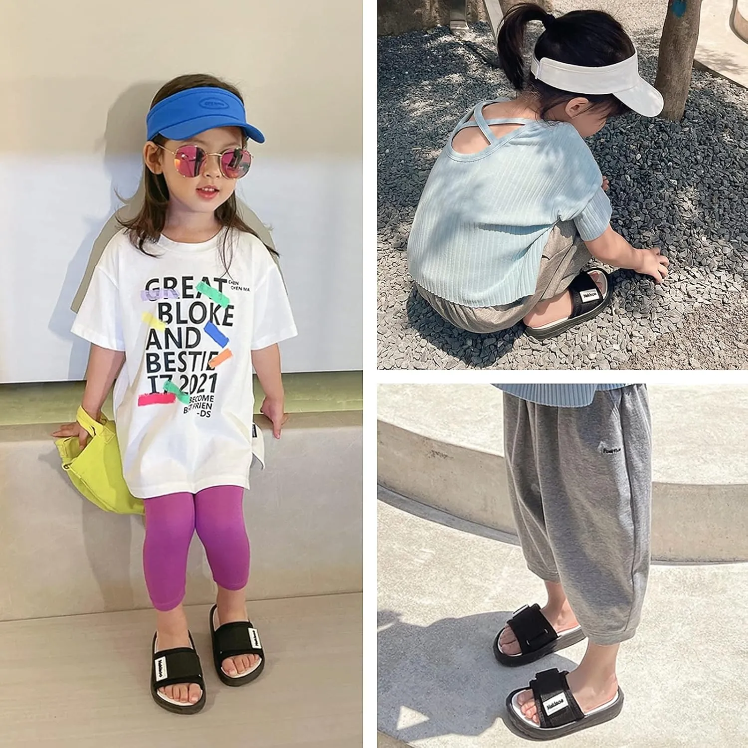 Toddler Little Kids Summer Sandals Non-Slip Boy Girl Slide Lightweight Beach Water Shoes Shower Pool Slippers