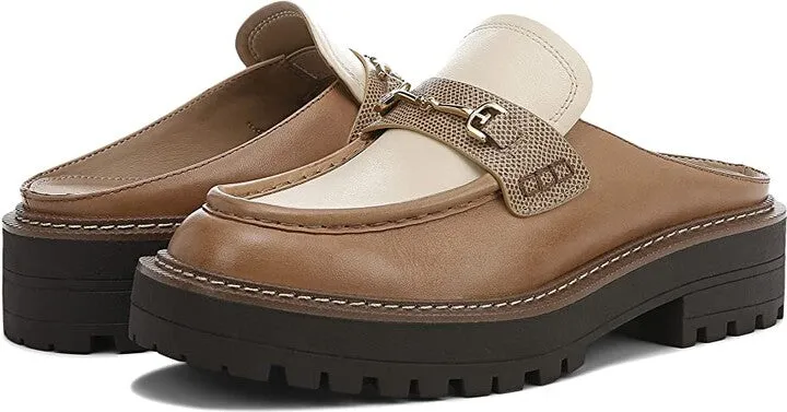 Toe Lennon Adjustable Loafers Mule Chai Lug On Edelman Round Sole Cream Safe payments Sam Chunky Slip