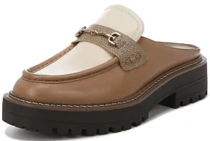Toe Lennon Adjustable Loafers Mule Chai Lug On Edelman Round Sole Cream Safe payments Sam Chunky Slip