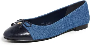Tory Burch Women's Cap-Toe Quilted Ballet Flats