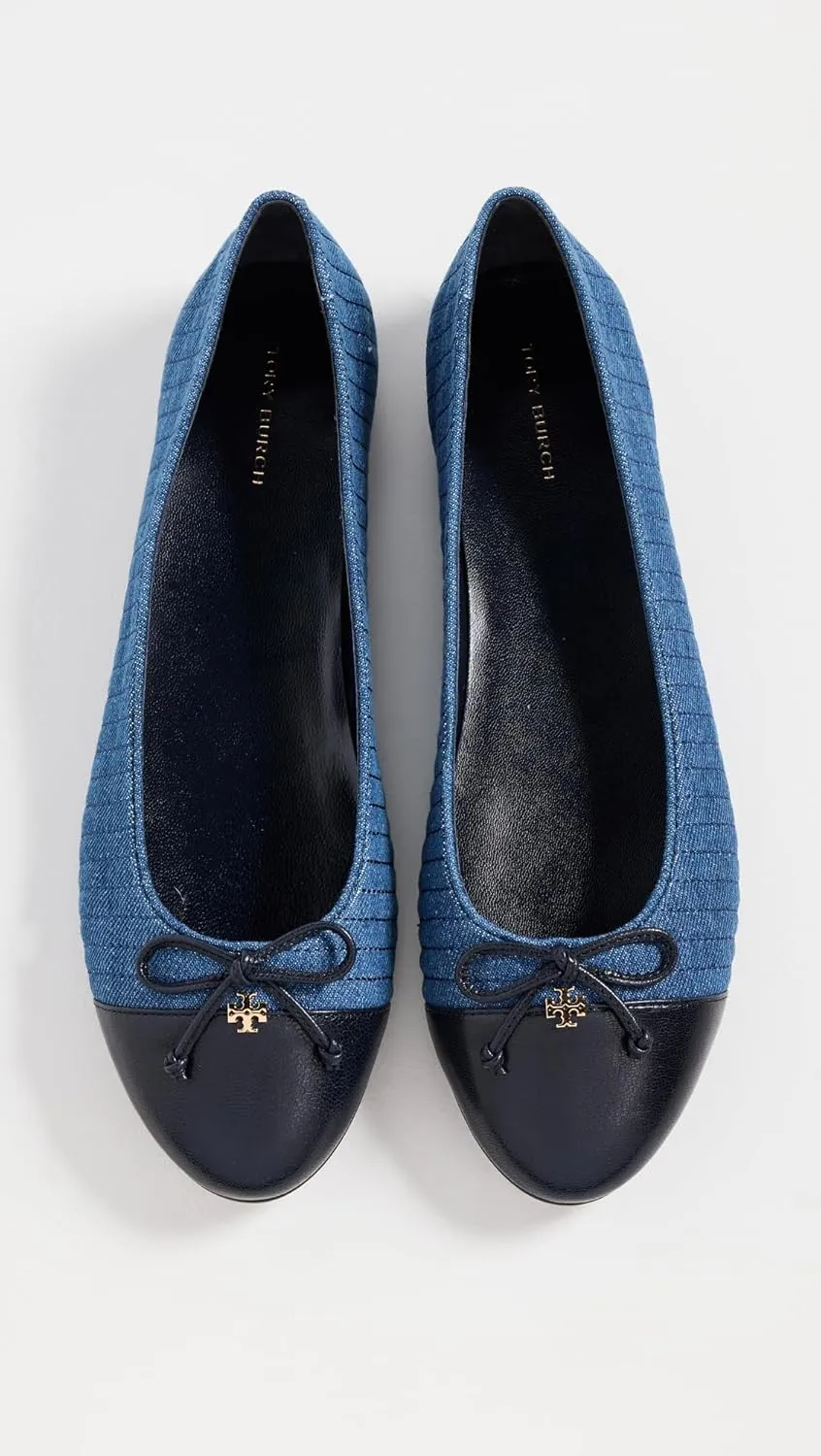 Tory Burch Women's Cap-Toe Quilted Ballet Flats