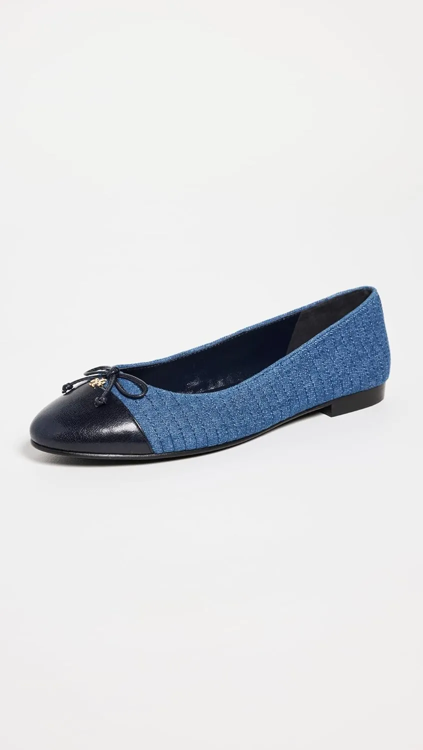 Tory Burch Women's Cap-Toe Quilted Ballet Flats