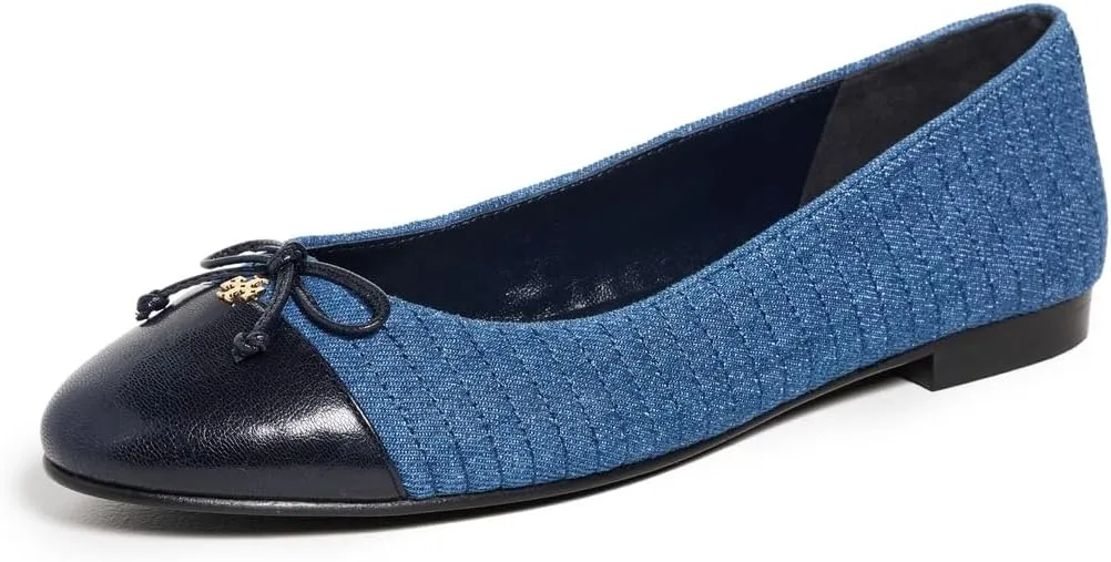Tory Burch Women's Cap-Toe Quilted Ballet Flats