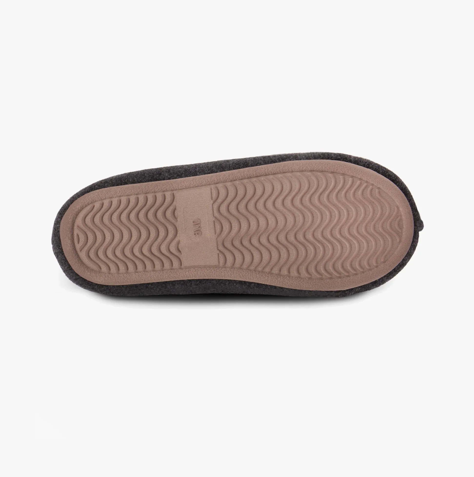 Totes Toasties FELTED CENTRE SEAM Mule Slippers Mens Charcoal