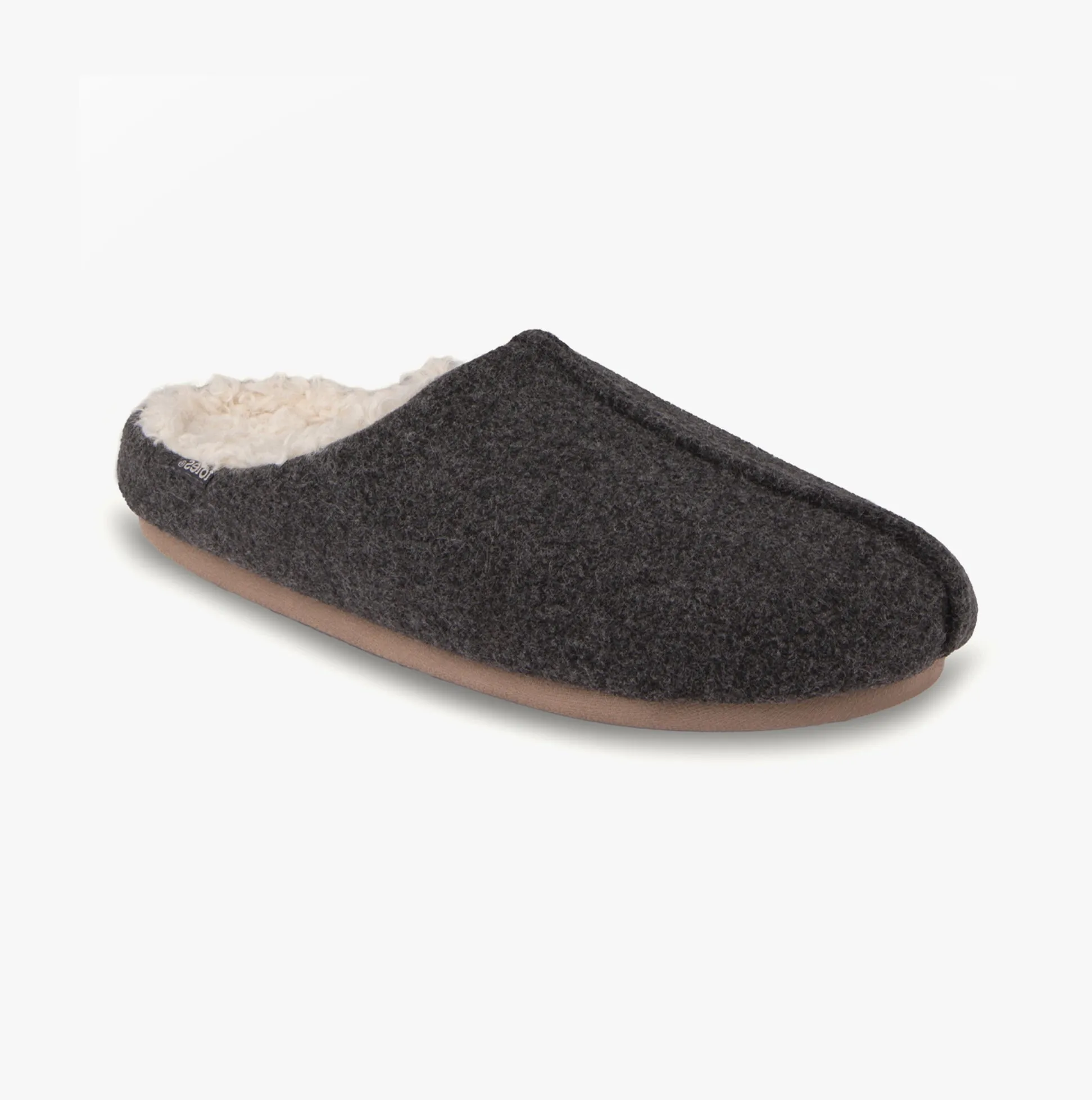 Totes Toasties FELTED CENTRE SEAM Mule Slippers Mens Charcoal