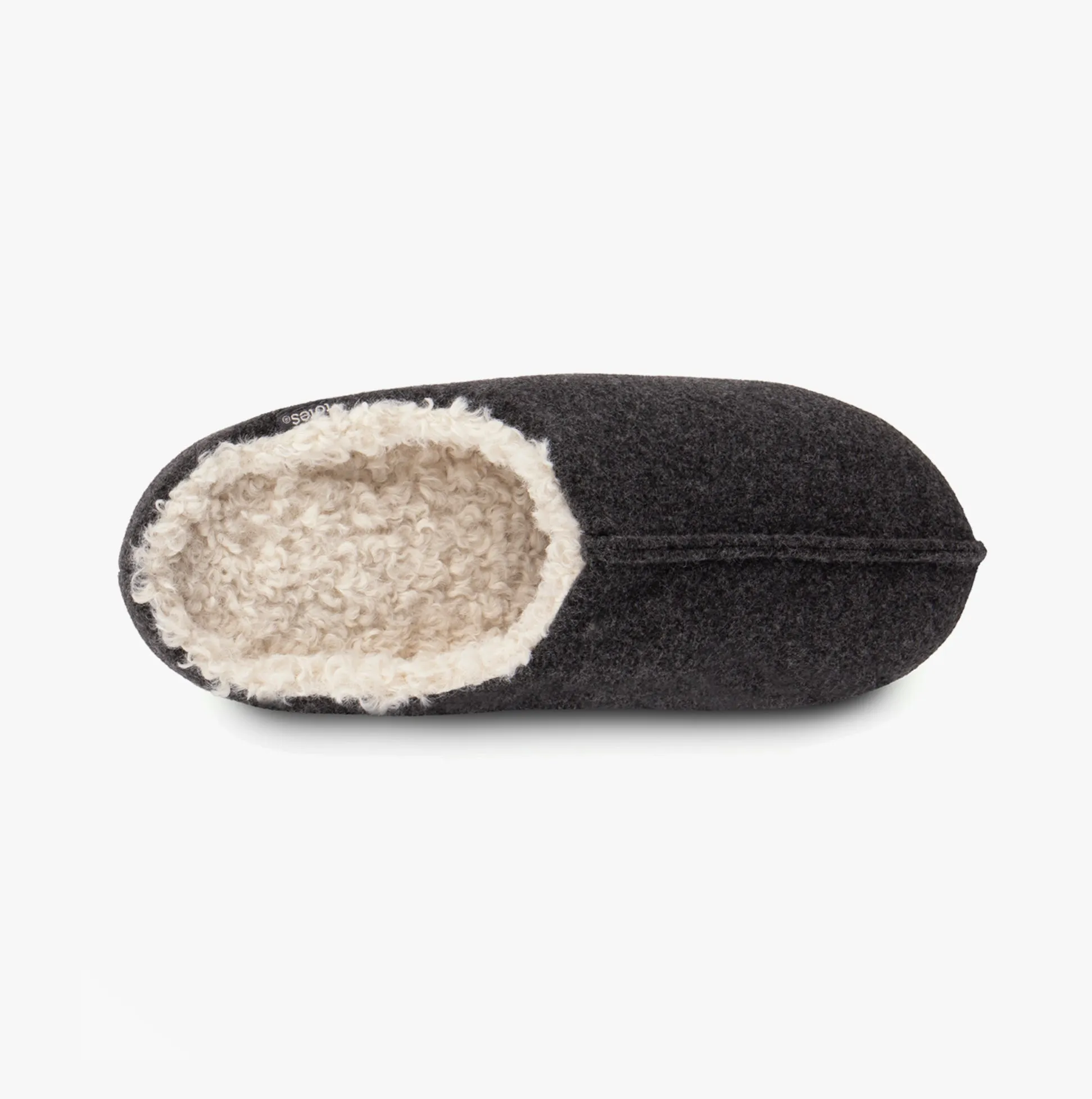 Totes Toasties FELTED CENTRE SEAM Mule Slippers Mens Charcoal