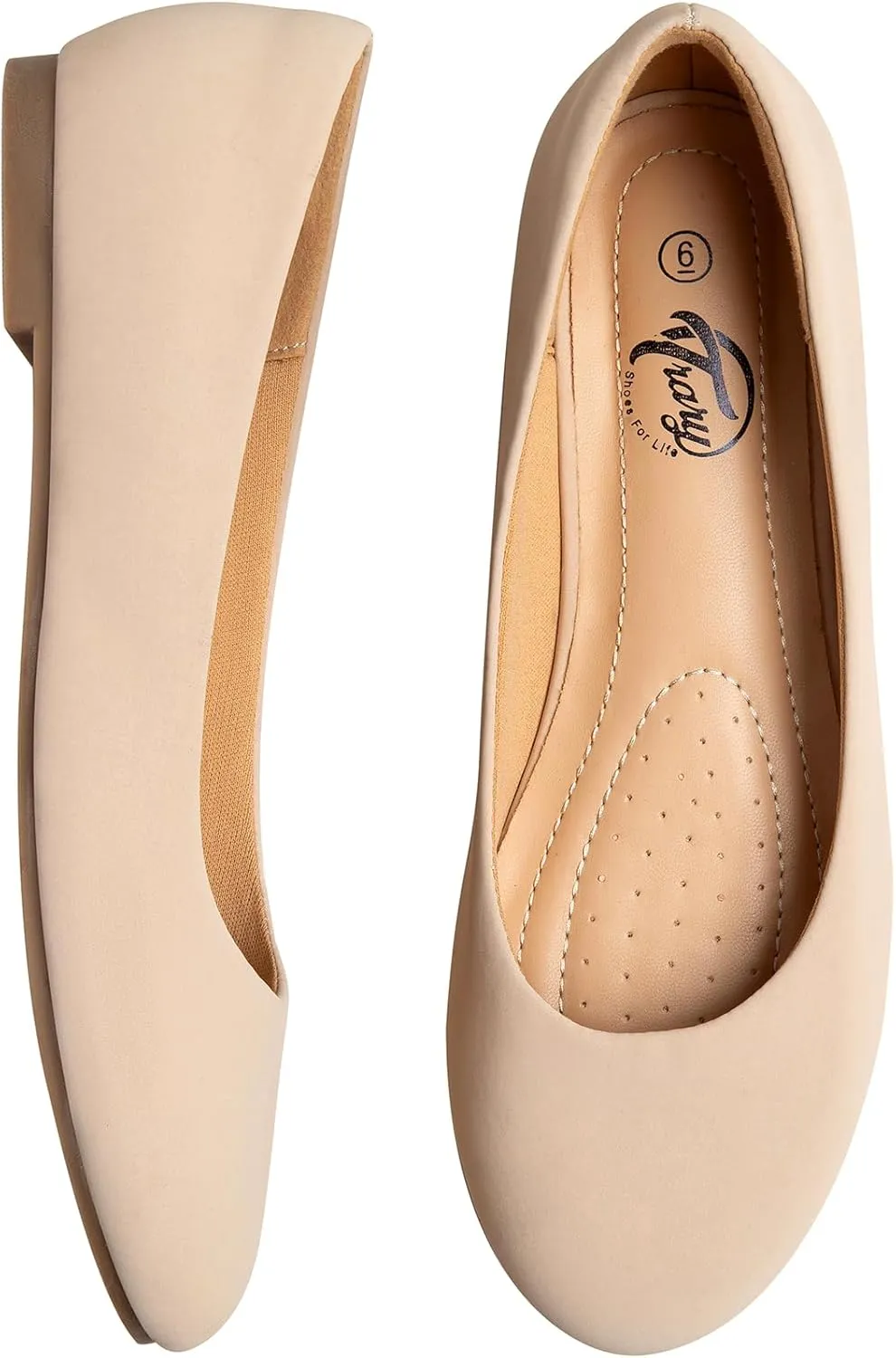 Trary Flats for Women Dressy Comfortable, Ballet Flat,Black Nude Flats Shoes