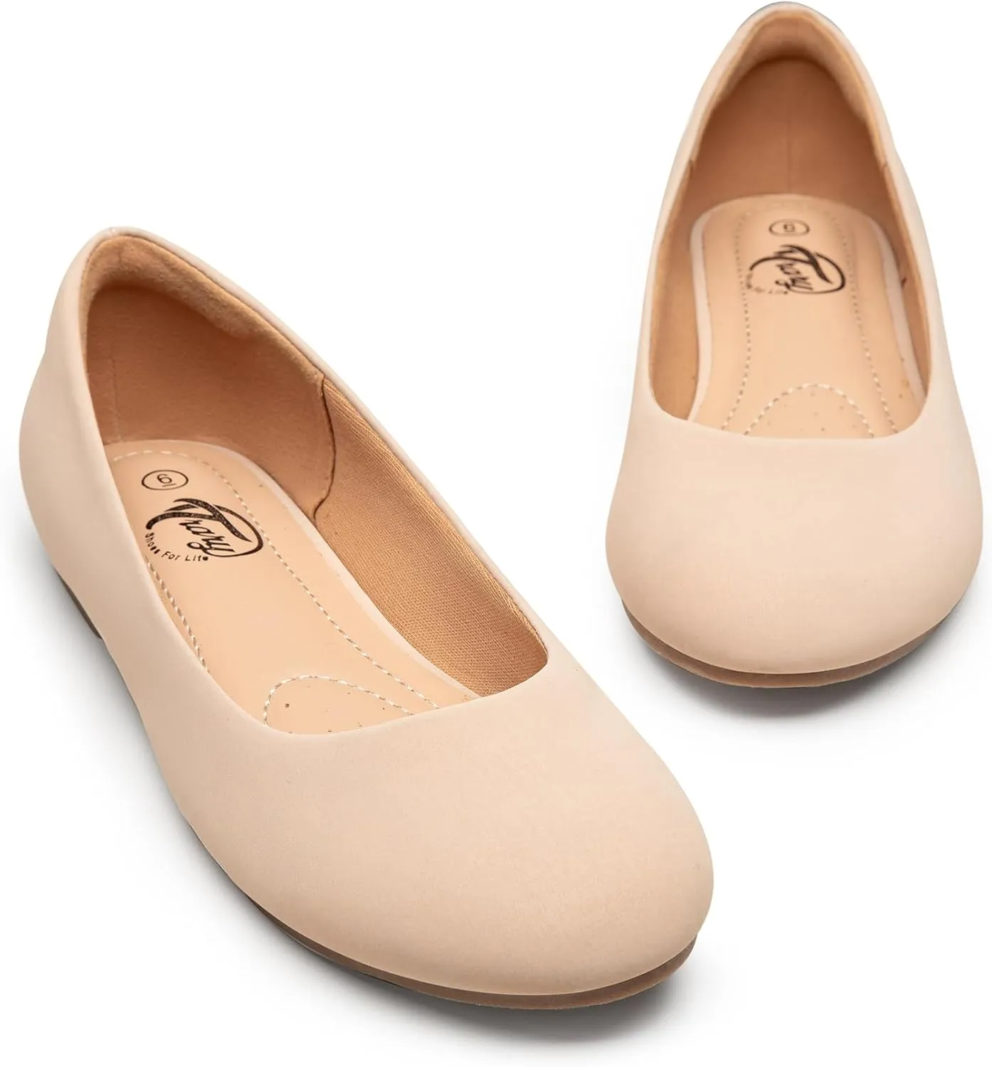 Trary Flats for Women Dressy Comfortable, Ballet Flat,Black Nude Flats Shoes