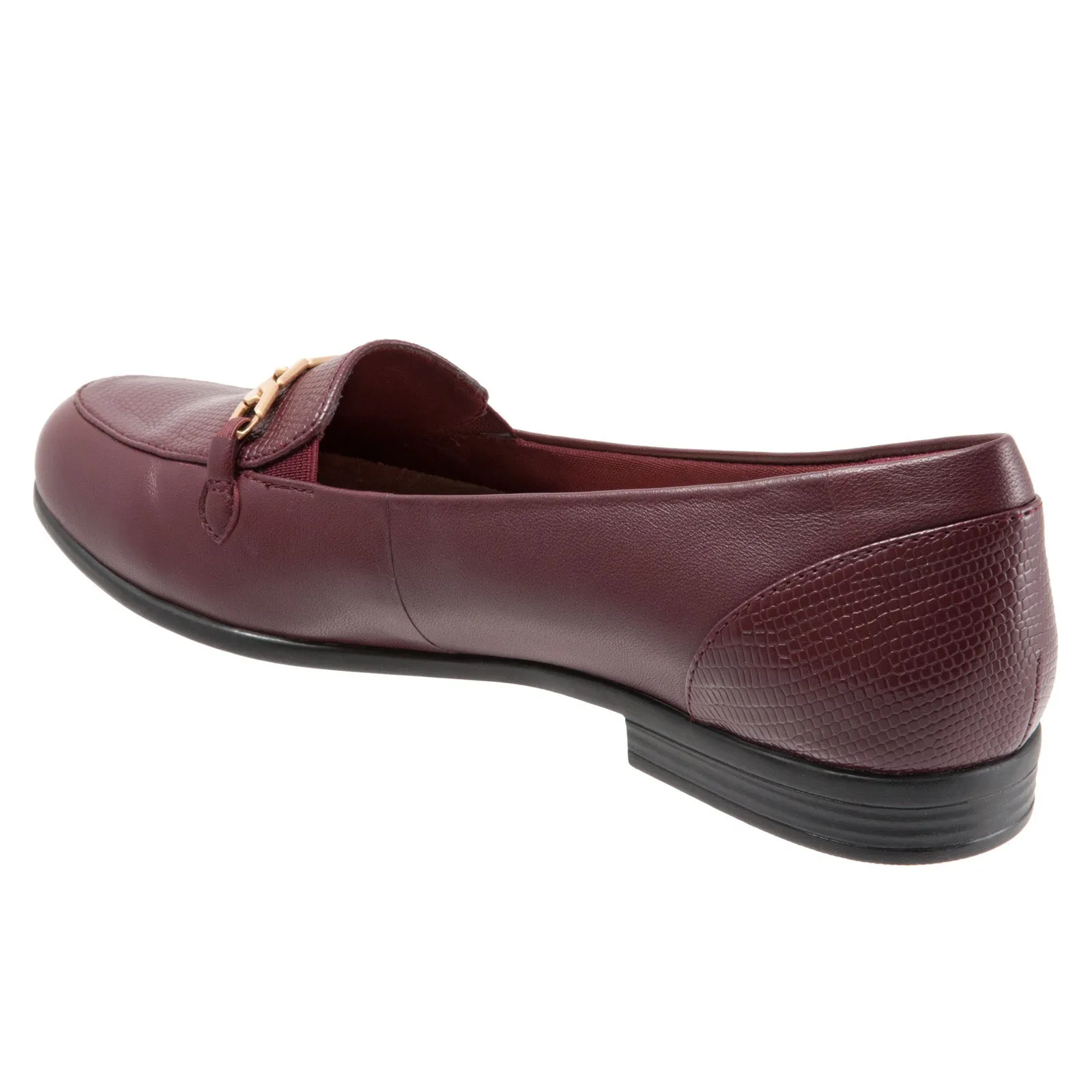 Trotters Anastasia T1750-627 Womens Burgundy Leather Loafer Flats Shoes