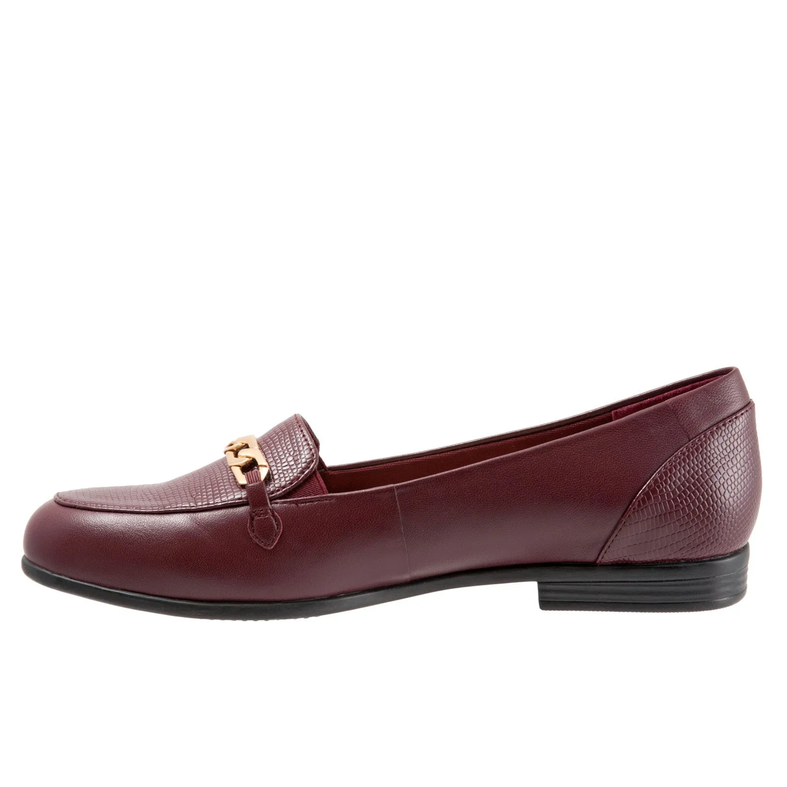Trotters Anastasia T1750-627 Womens Burgundy Leather Loafer Flats Shoes