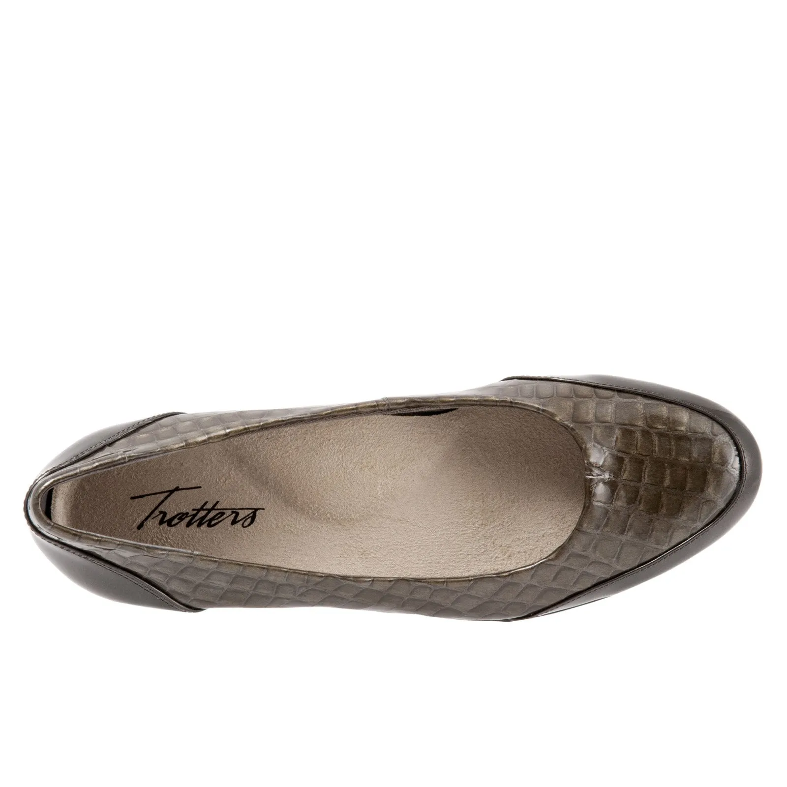 Trotters Arnello T1751-064 Womens Gray Wide Leather Loafer Flats Shoes