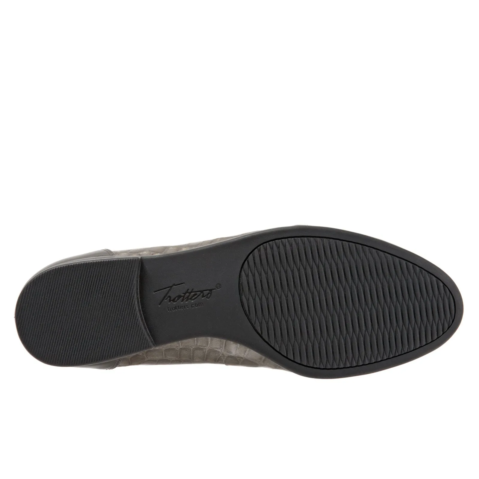 Trotters Arnello T1751-064 Womens Gray Wide Leather Loafer Flats Shoes