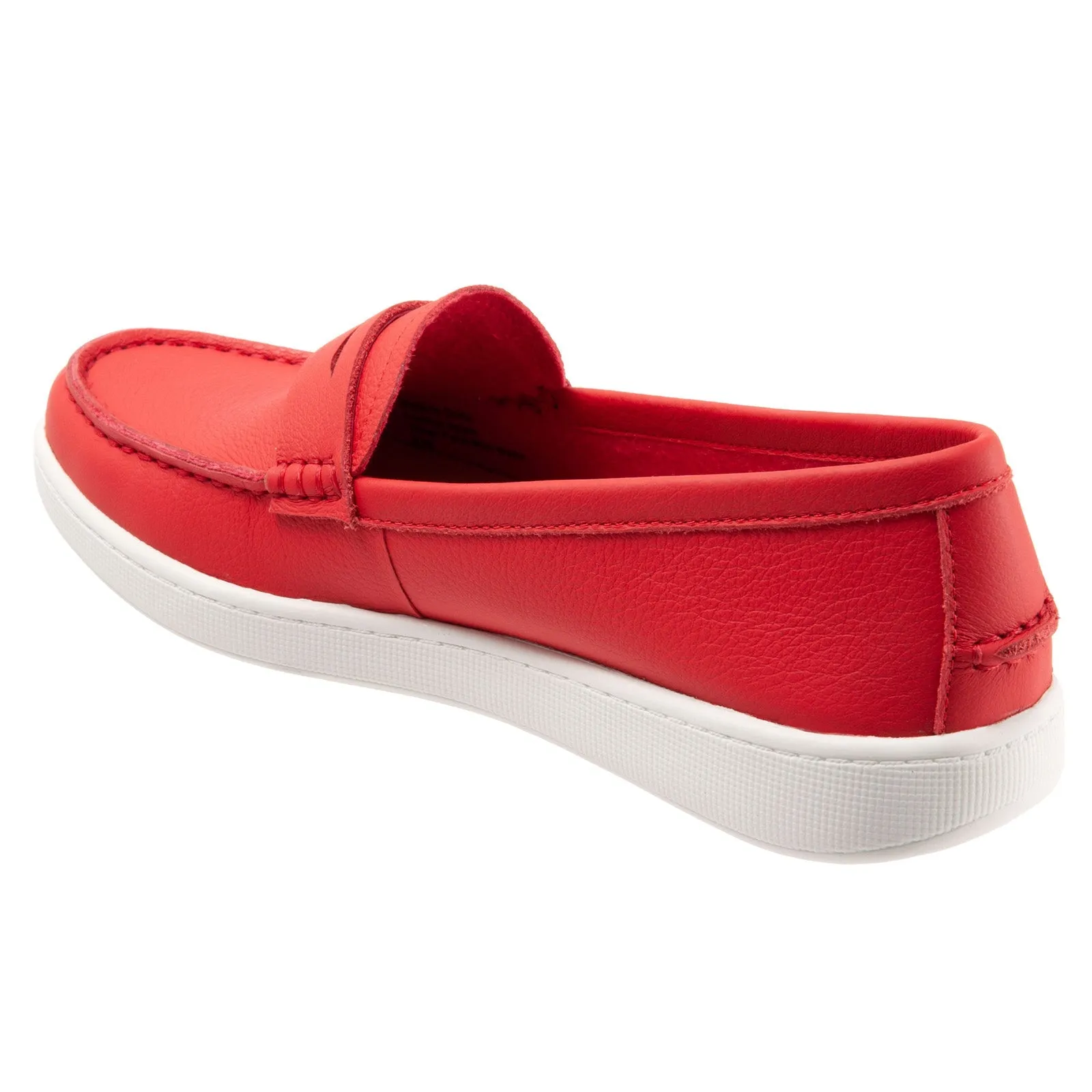 Trotters Dina T2000-600 Womens Red Extra Wide Leather Loafer Flats Shoes