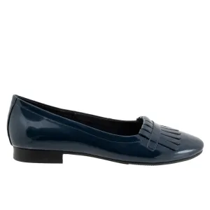 Trotters Greyson T2306-401 Womens Blue Narrow Leather Loafer Flats Shoes