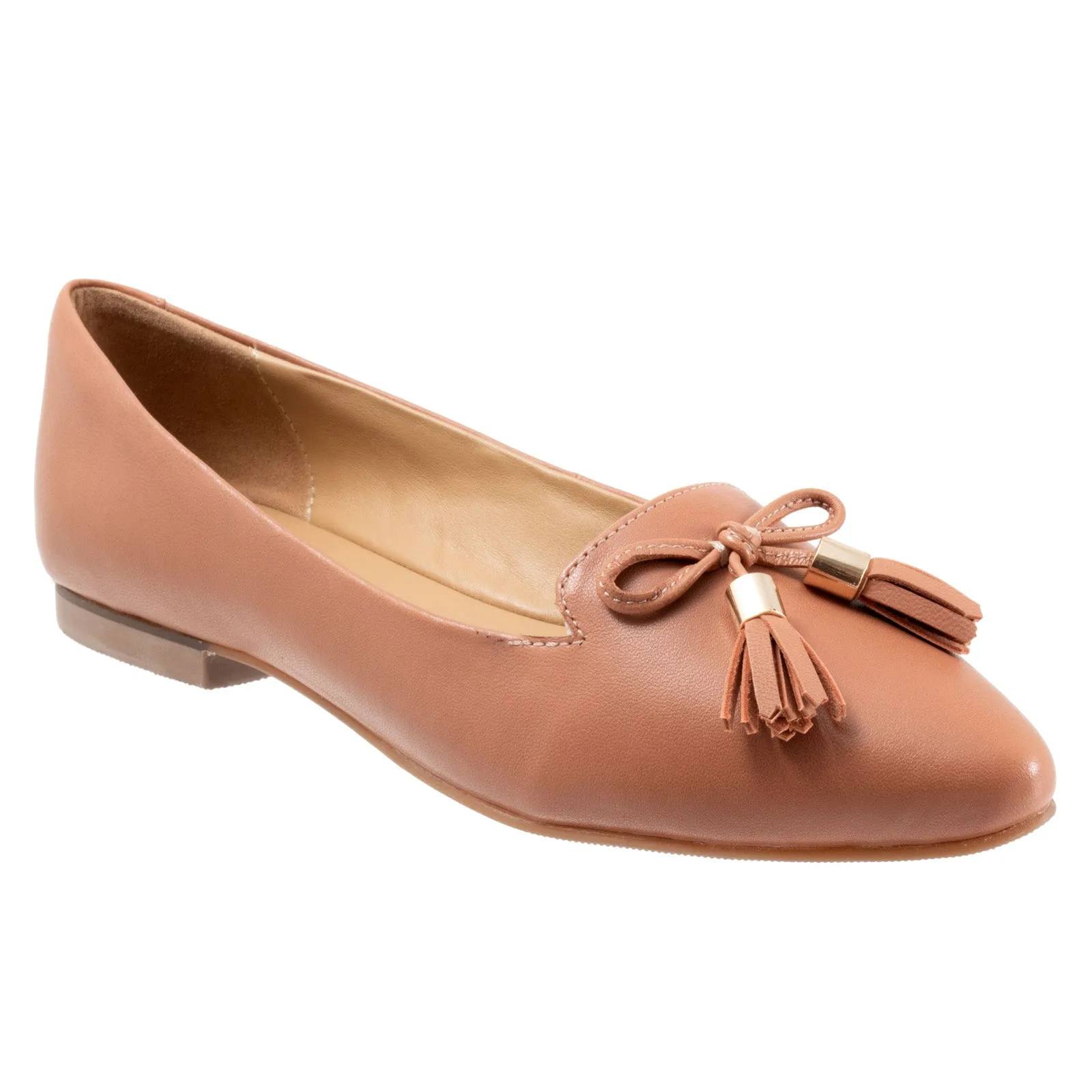 Trotters Hope T2162-715 Womens Brown Leather Slip On Loafer Flats Shoes