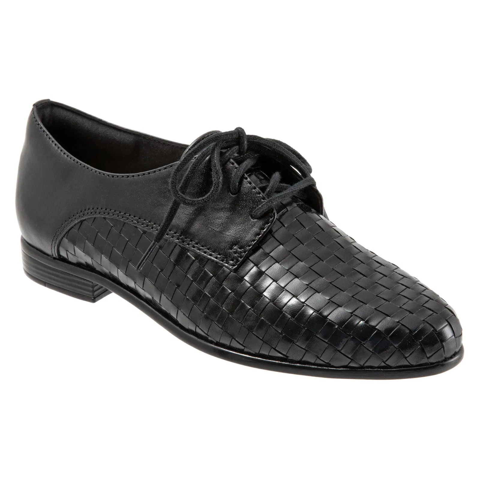 Trotters Lizzie T1858-001 Womens Black Narrow Leather Loafer Flats Shoes