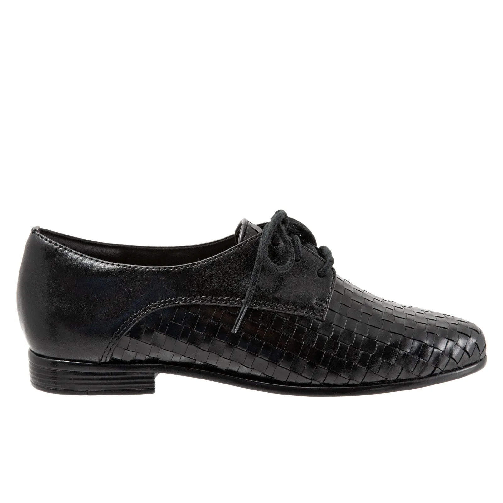 Trotters Lizzie T1858-001 Womens Black Narrow Leather Loafer Flats Shoes