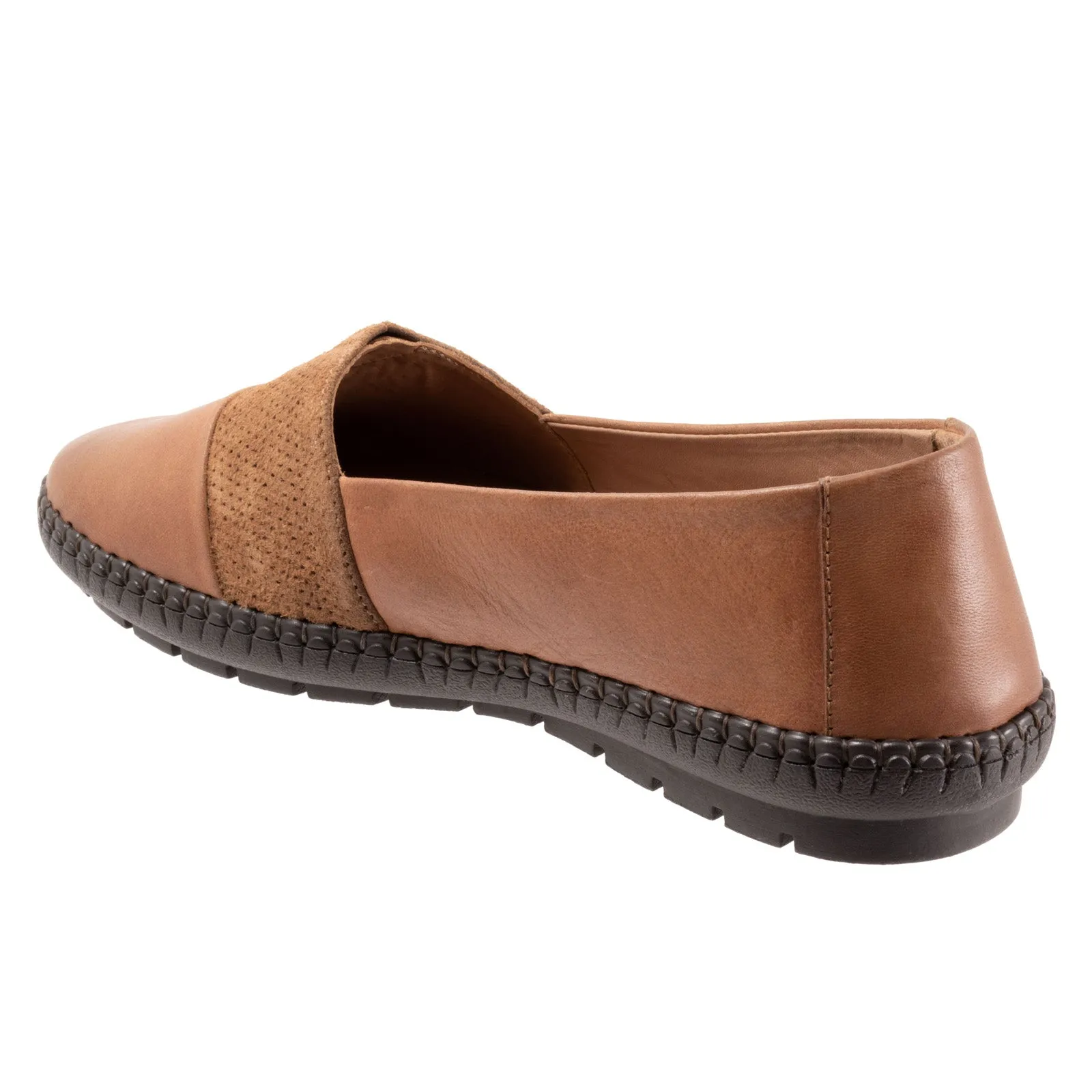 Trotters Ruby T2265-215 Womens Brown Narrow Leather Loafer Flats Shoes