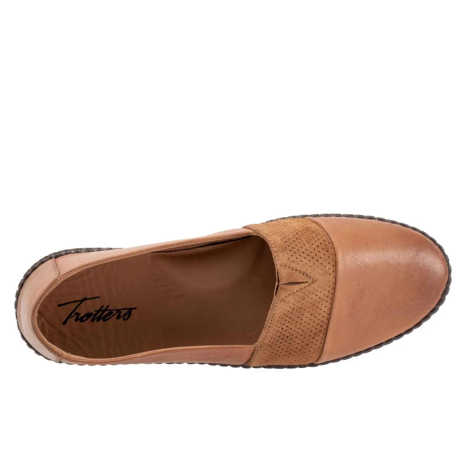 Trotters Ruby T2265-215 Womens Brown Narrow Leather Loafer Flats Shoes