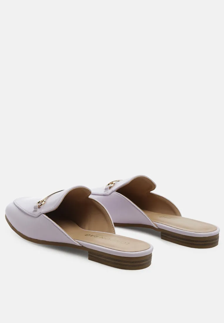 Vasiliki Faux Leather Flat Mules By Ruw