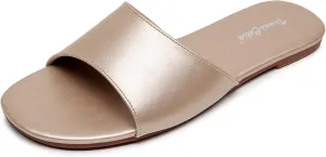 VenusCelia Women's Plain Wide Flat Sandal