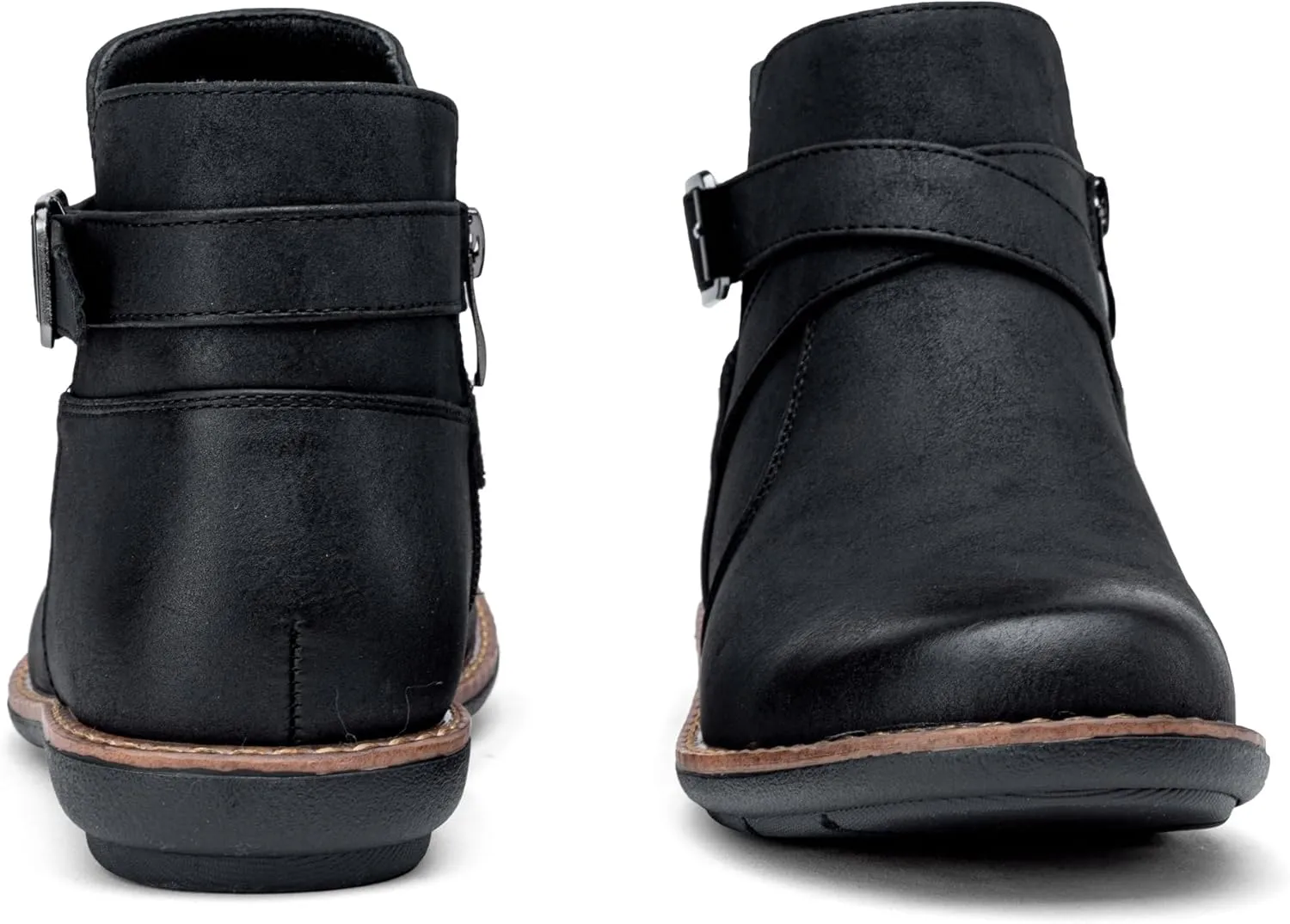 Vepose Womens 9005 Flat Ankle Boots, No Heel Round Toe Short Booties