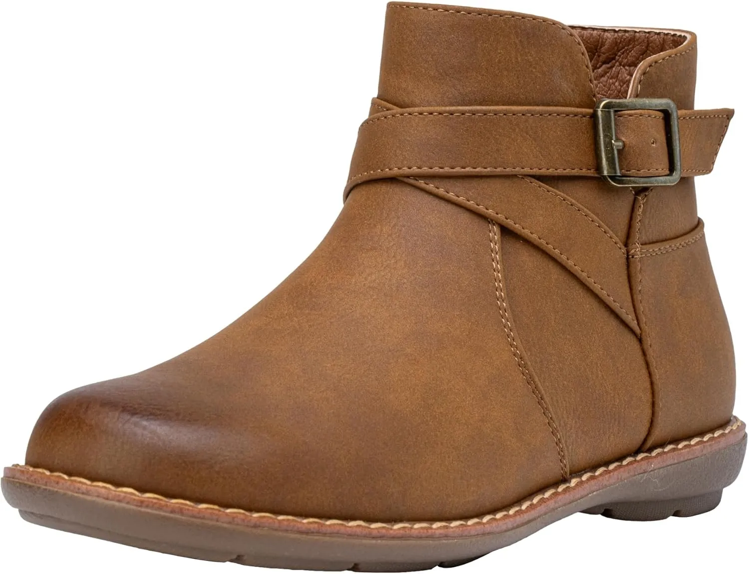 Vepose Womens 9005 Flat Ankle Boots, No Heel Round Toe Short Booties