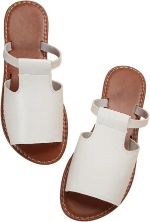 Verdusa Women's Cut Out Slide Sandals Open Toe Summer Flat Sandals Outdoor Shoes