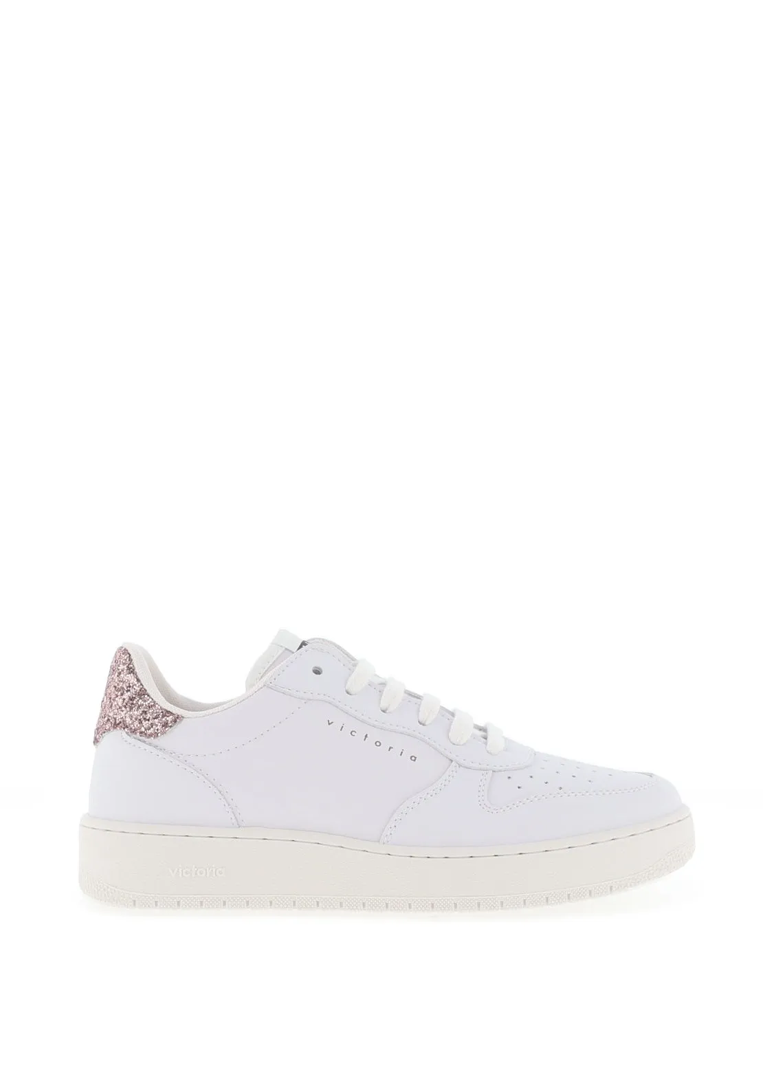Victoria Womens Madrid Faux Leather Contrast Trainer, Nude